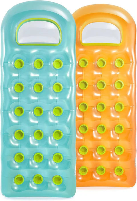 59895 INTEX 18-Pocket Suntanner Inflatable Pool Floating Mat (74" X 28")