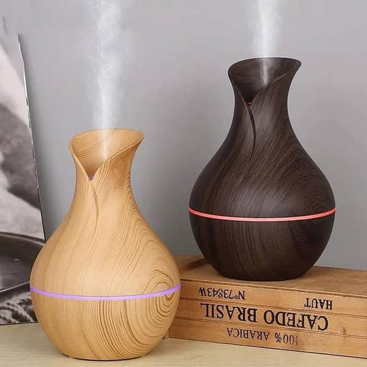 11 Active View In This Item Elegant Wood Grain Vase Humidifier Ultrasonic Essential Oil Diffuser & Air Purifier
