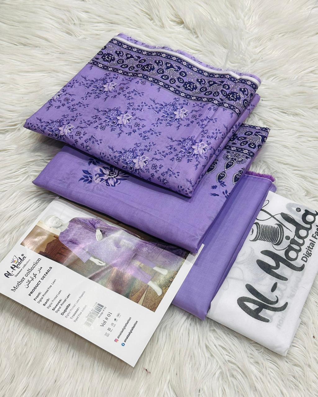 Premium Digital Printed Lawn 3PC