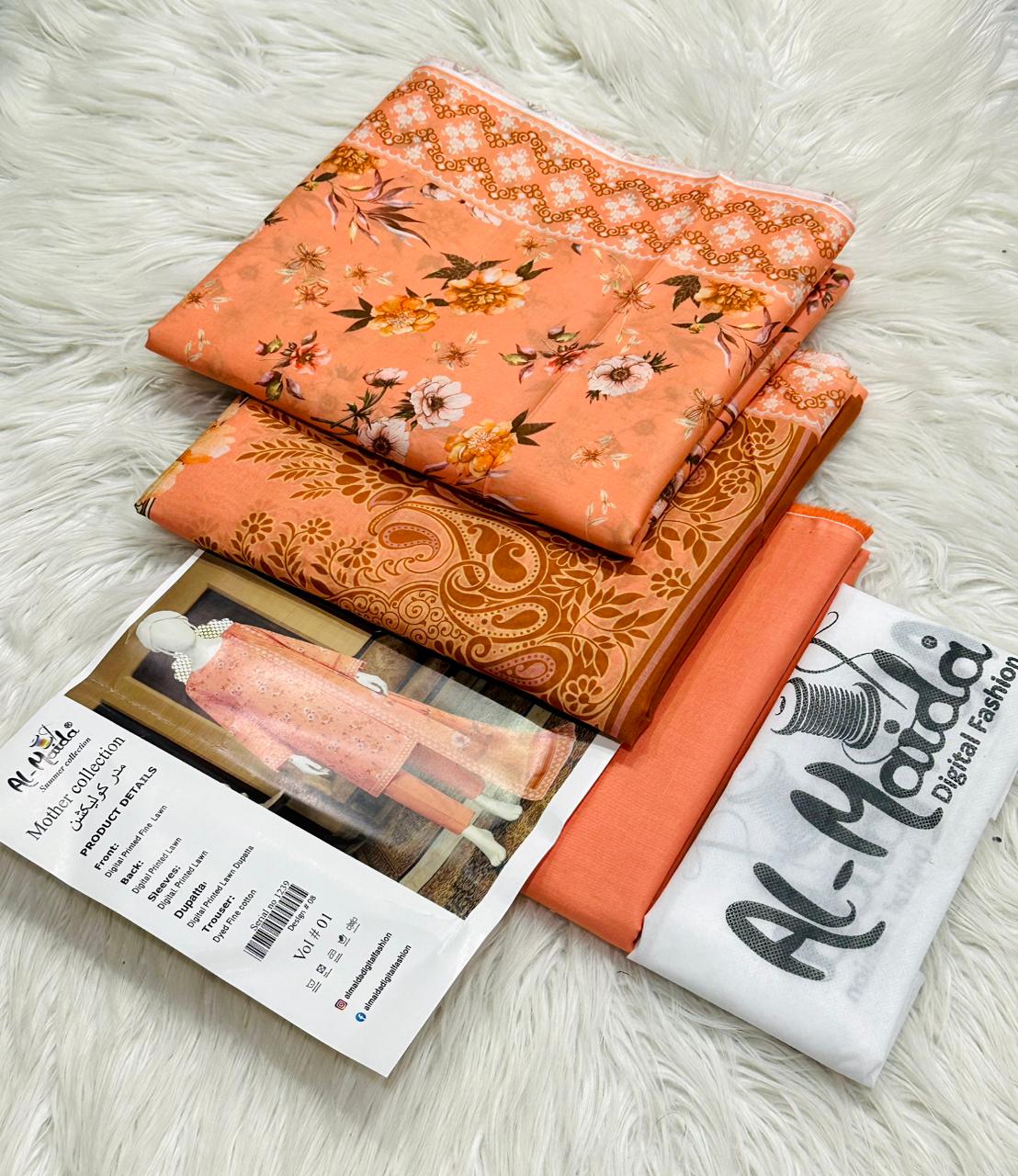 Premium Digital Printed Lawn 3PC