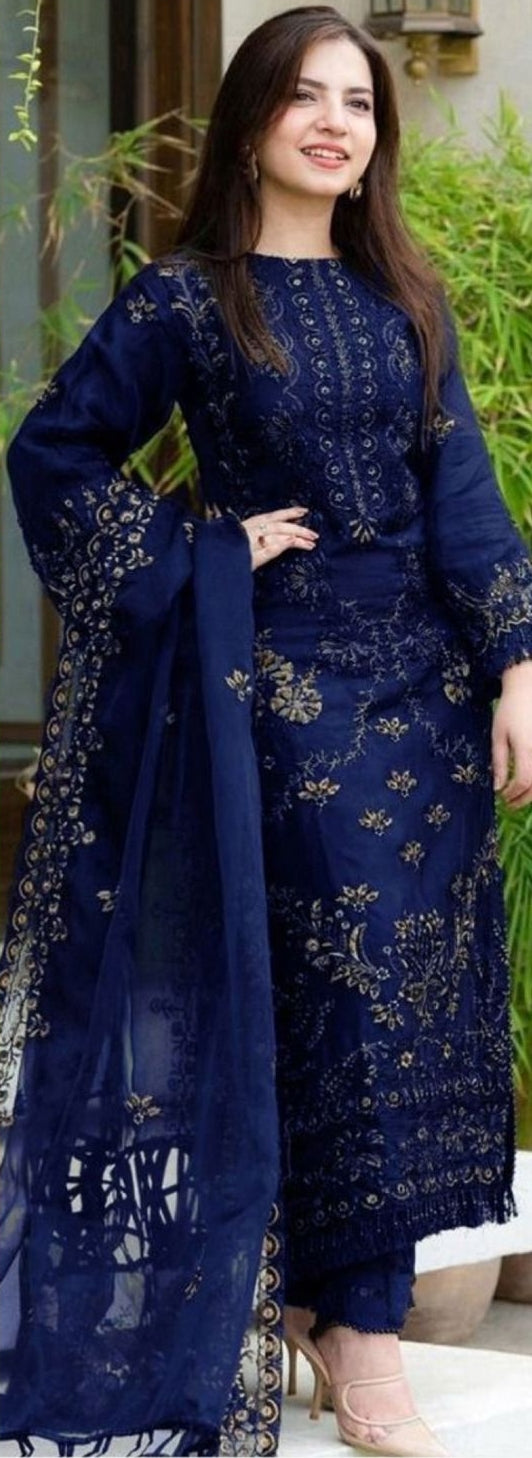 Nisa 6137 Premium Airjet Lawn Embroidered 3PC Suit – Luxury Chiffon Dupatta Collection