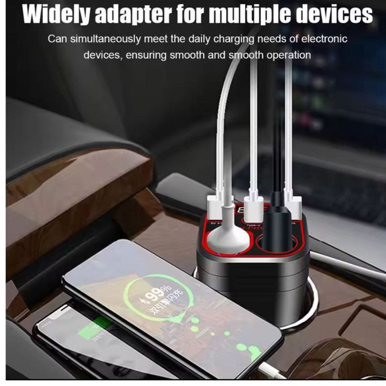 Universal USB 3.0 Charging Port Smart Display Automotive Part Socket Converter Car Accessories
