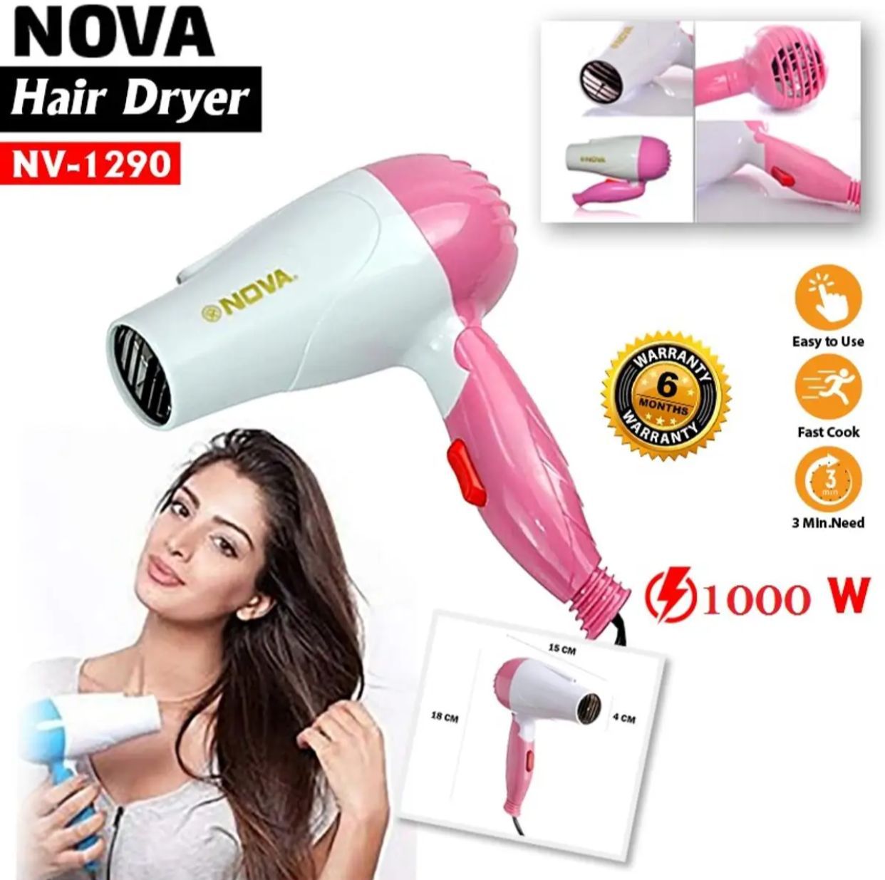 Electric Foldable Travelling compact Fashion Hair Dryer Hair Dryer For Women And Men