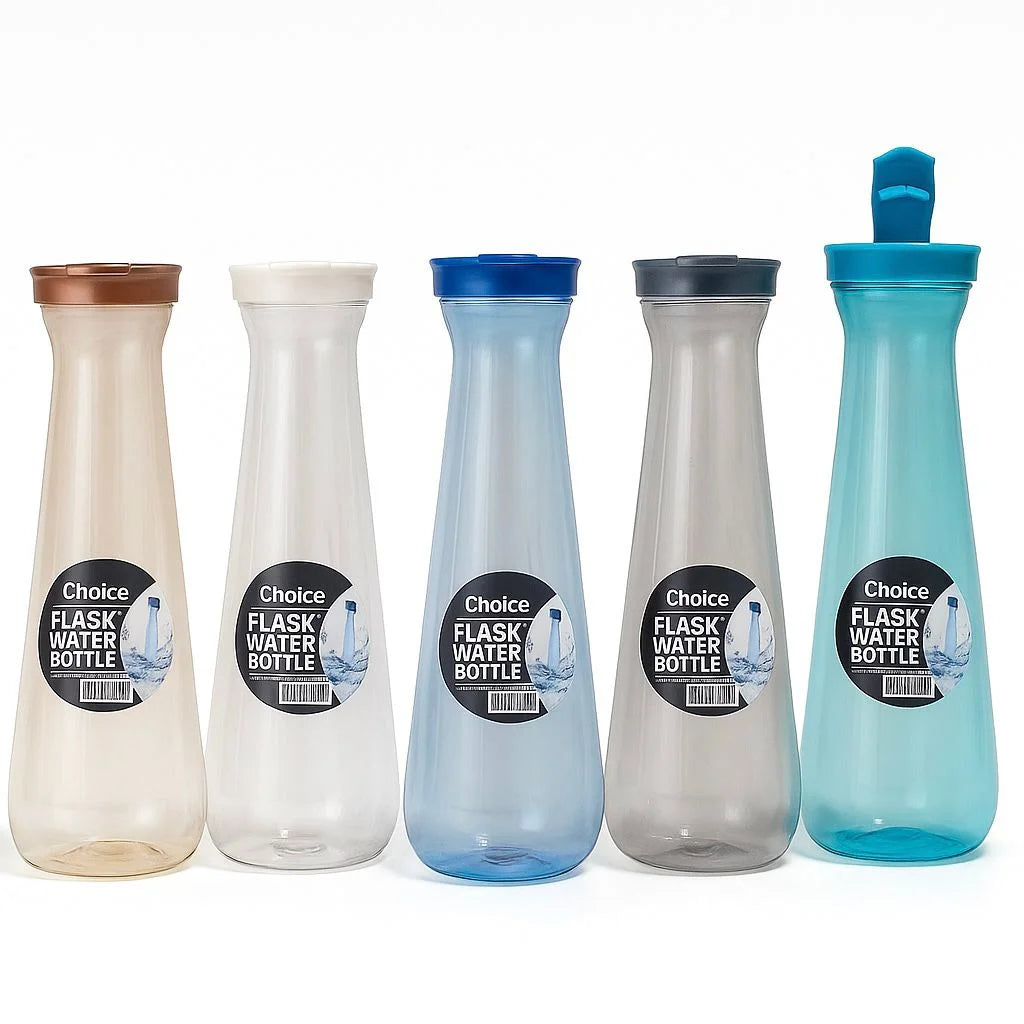 Choice Plastic Flask Water Bottle – 1000ml Leakproof BPA-Free Slim Design for Home, School, Office & Gym