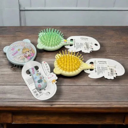 Cute Cartoon Kids Hair Brush Set – Soft Bristle Paddle & Bear Brushes, Detangling, No-Tangle, Easy Grip for Children