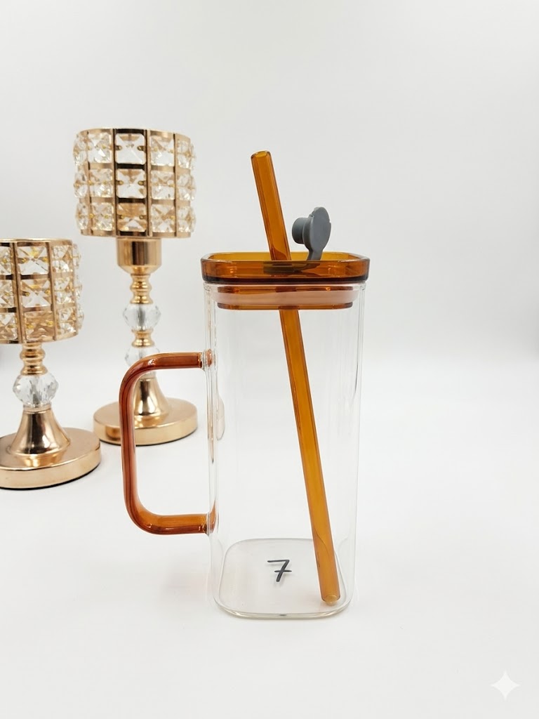 Modern Straw Glass Mugg