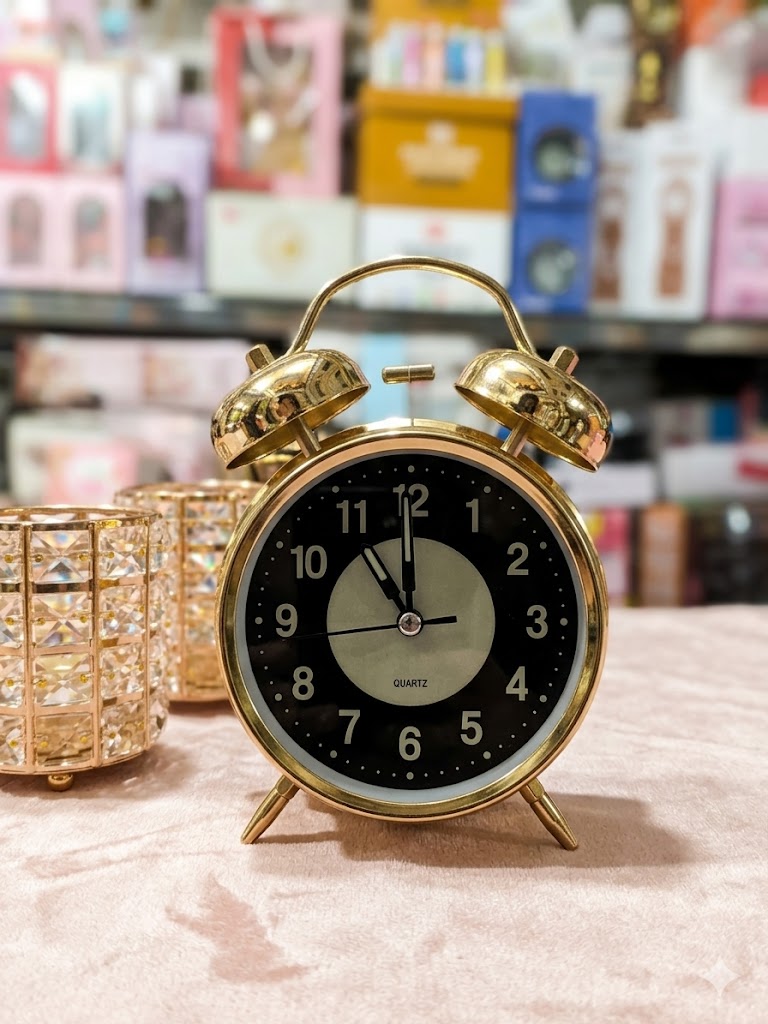 Golden Smal Alaram Table Clock