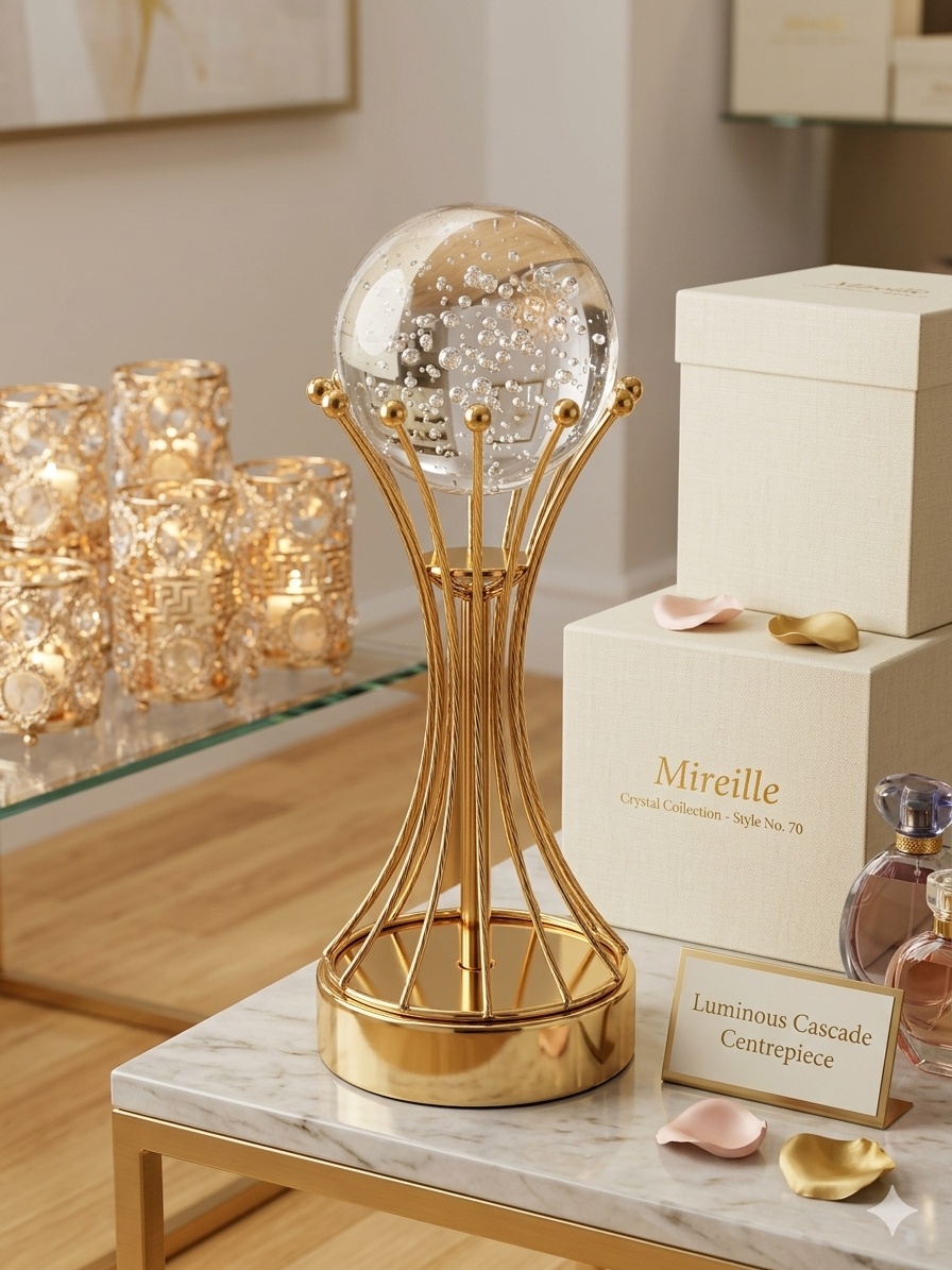Crystal Ball Triangular Ornament
