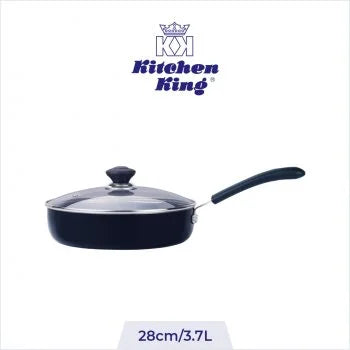 Kitchen King Non-Stick Sauté Pan with Glass Lid – Deep Frying & Stir-Fry Pan for Everyday Cooking