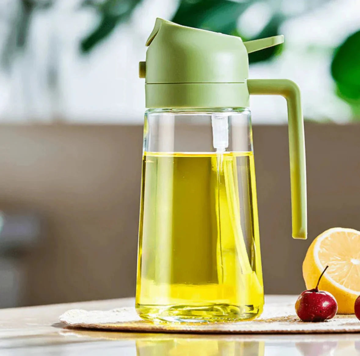 2 IN 1 Oil Spray Bottle And Dispenser FineMist Oil Sprayer For Cooking - Healthy Oil Control & Versatile Kitchen Tool