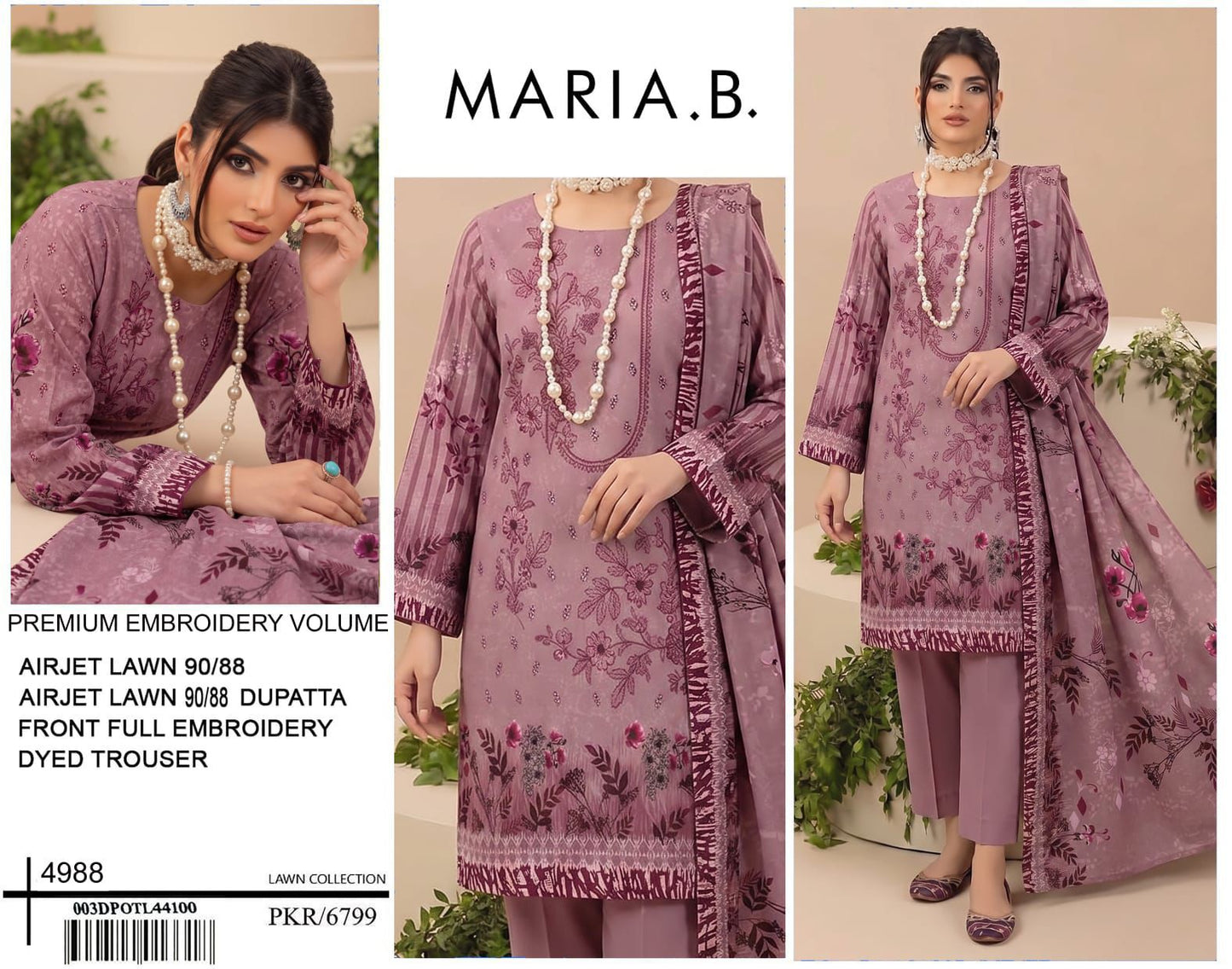 Maria.B Luxury LaMARIA B LUXURY DIGITAL PRINT 90/88  EMBROIDERY VOLUMEwn Collection 2026