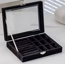 Velvet Rings & Earrings Organizer Storage Box
