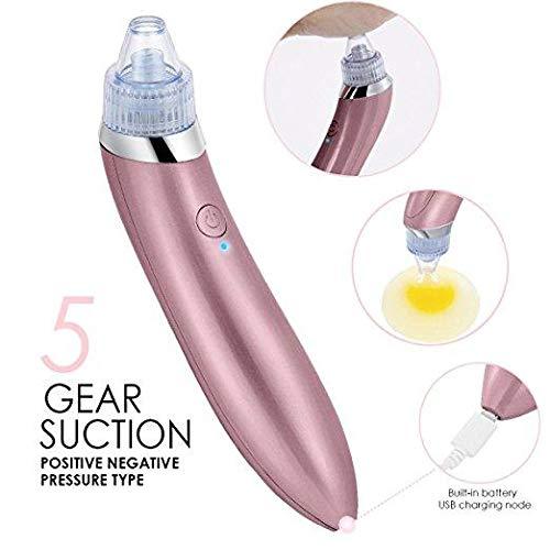 5-in-1 Rechargeable Blackhead Vacuum Pore Cleaner - Facial Exfoliation and Acne Removal