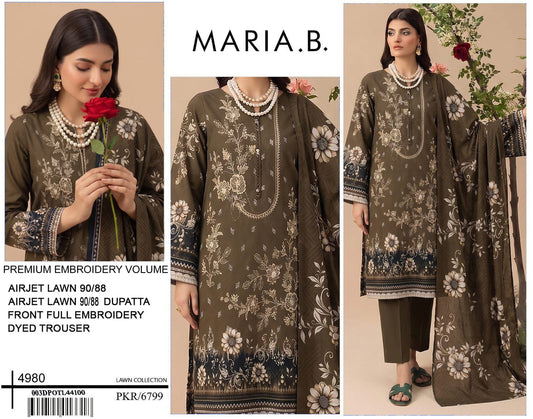 MARIA B LUXURY DIGITAL PRINT 90/88  EMBROIDERY VOLUME