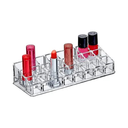 27 Slot Lipstick Shelf Makeup Organizer Stand and Brush Holder
