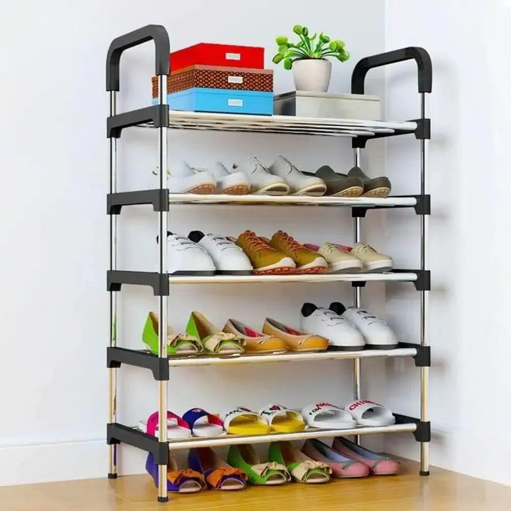 5-Layer Dustproof Shoe Rack Organizer – Space-Saving, Covered Shoe Storage Stand with Zipper Cover – Box Packed for Easy Setup