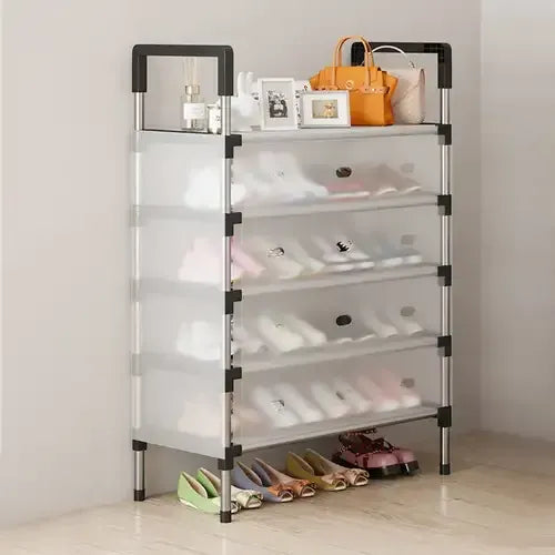 5-Layer Dustproof Shoe Rack Organizer – Space-Saving, Covered Shoe Storage Stand with Zipper Cover – Box Packed for Easy Setup