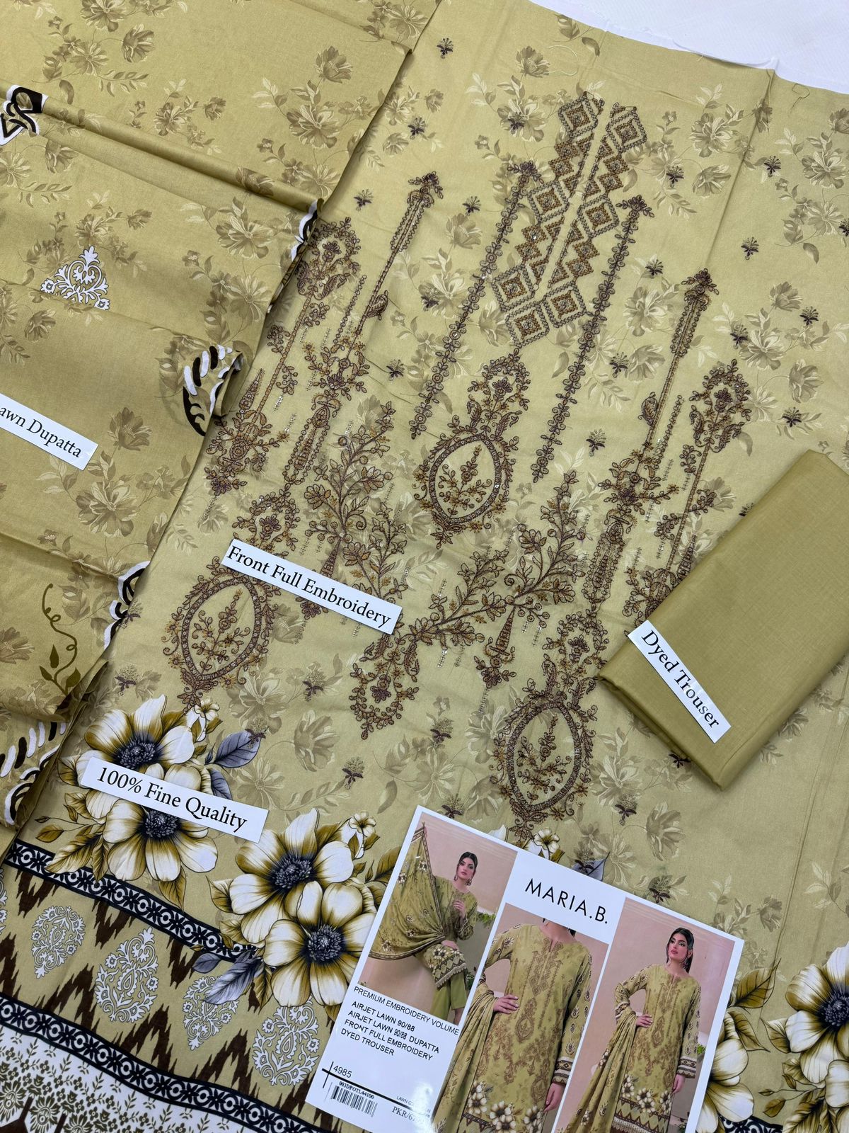 MARIA B LUXURY DIGITAL PRINT 90/88  EMBROIDERY VOLUME