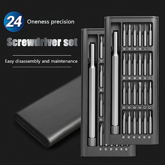 24-in-1 Precision Screwdriver Set with Magnetic Bits & Portable Aluminum Case – Professional Repair Tool Kit for Electronics, Mobile Phones, Laptops, Watches & Gadgets