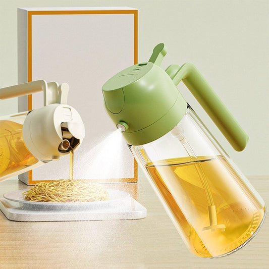 2 IN 1 Oil Spray Bottle And Dispenser FineMist Oil Sprayer For Cooking - Healthy Oil Control & Versatile Kitchen Tool