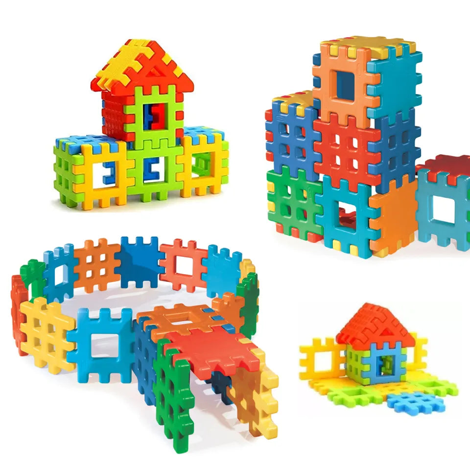 Colorful Waffle Building Blocks - Brain and Educational Little Tikes Block Toys for kids