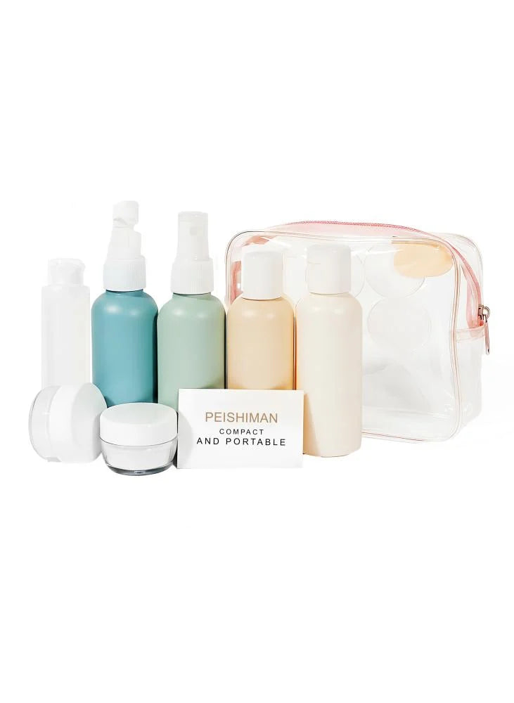 5Pcs Travel Size Refillable Spray Bottle Set for Toiletries – TSA Approved Portable Cosmetic Containers for Shampoo, Lotion, Perfume & Skincare