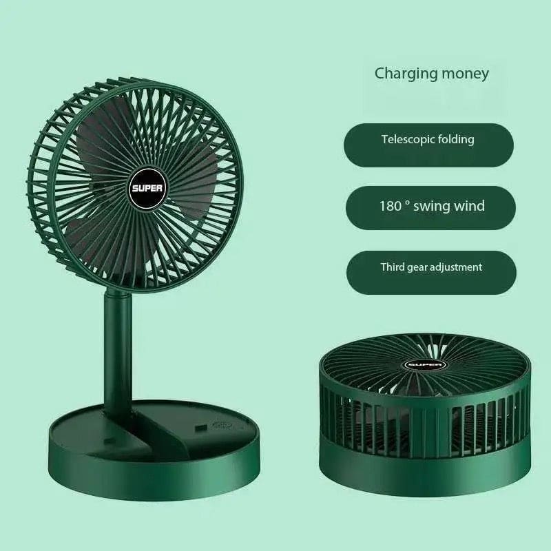 Portable telescopic folding fan