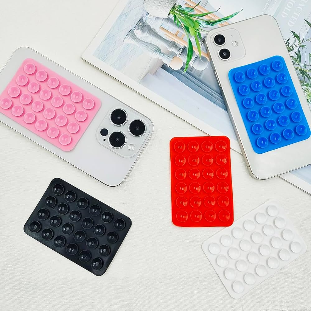Sticky Suction Pad Phone Mount: Silicone Double-Sided, Residue-Free Grip For Multiple Surfaces