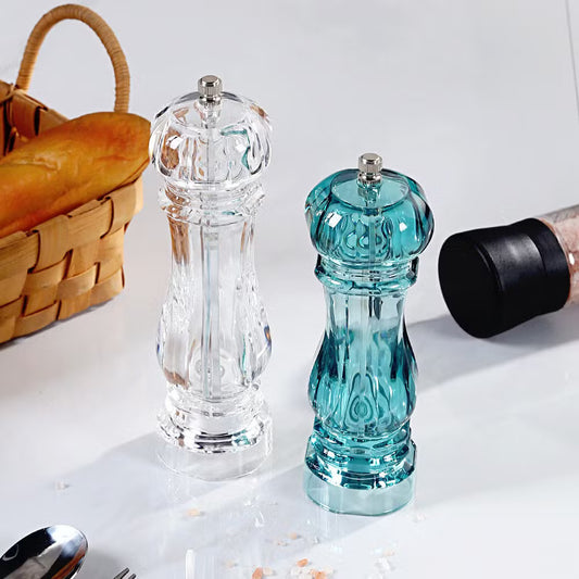 Crystal-Cut Salt & Pepper Grinder Geometric Elegance Spice Mill