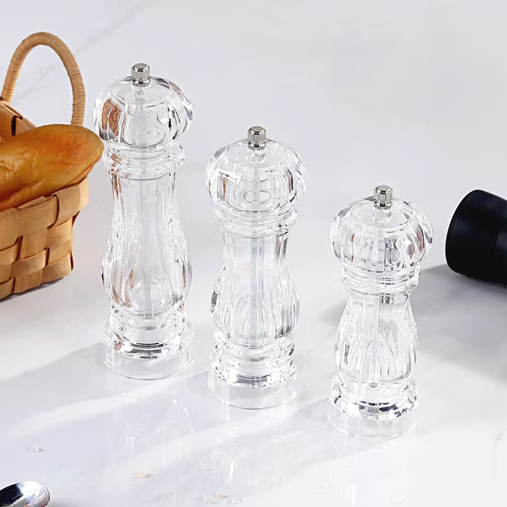 Crystal-Cut Salt & Pepper Grinder Geometric Elegance Spice Mill