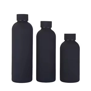 Matt Black Stainless Steel Water Bottle - 500ml | Insulated & Leak-Proof