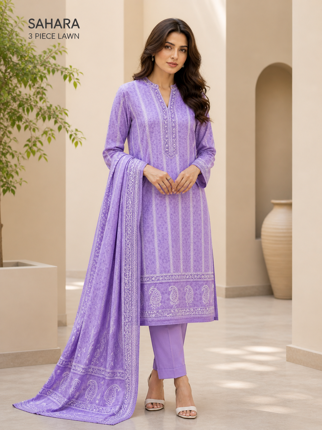 Sahara Lawn Collection 2026 – Premium 3 Piece Suit