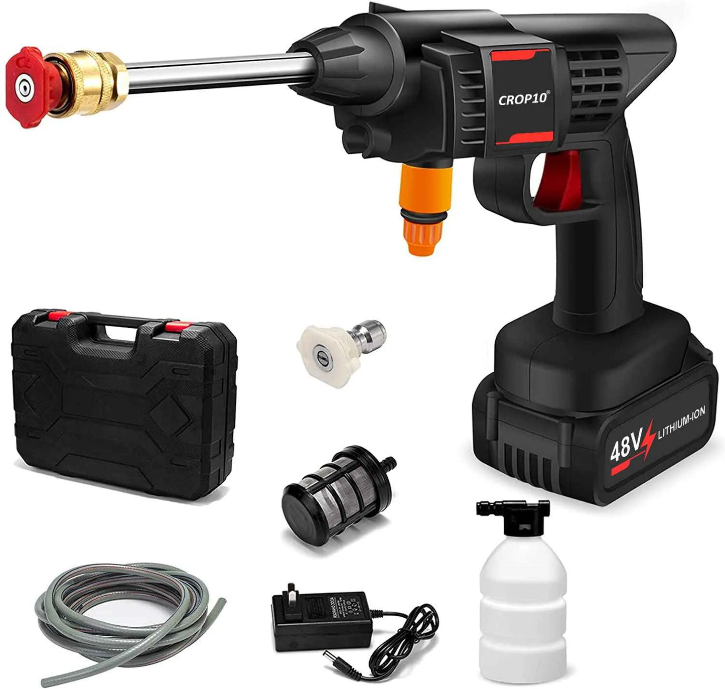 48V Cordless Portable High-Pressure Car Washer & Power Cleaner Kit – Rechargeable, Lightweight, and Multi-Surface Cleaning Solution