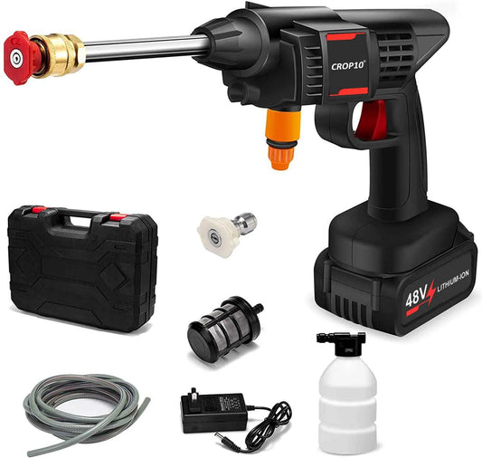 48V Cordless Portable High-Pressure Car Washer & Power Cleaner Kit – Rechargeable, Lightweight, and Multi-Surface Cleaning Solution