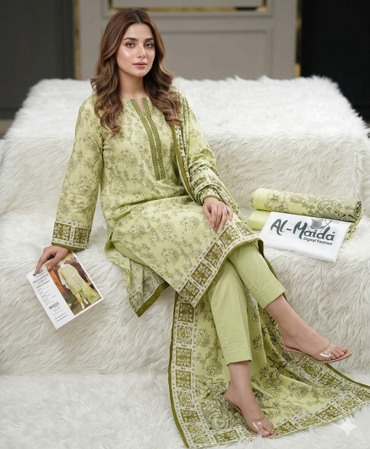 Premium Digital Printed Lawn 3PC