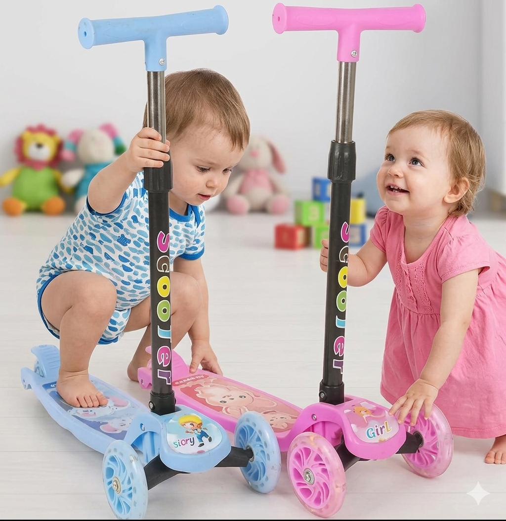 Adjustable 3-Wheel Kick Scooter for Boys & Girls – Stable Design for Kids Learning to Ride