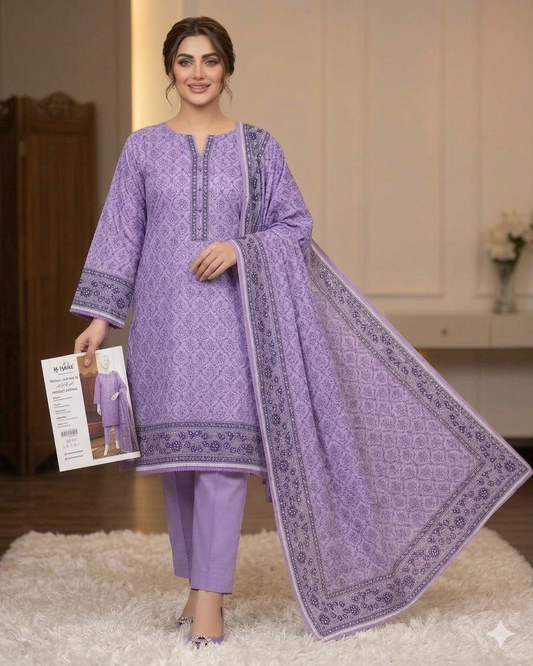Premium Digital Printed Lawn 3PC