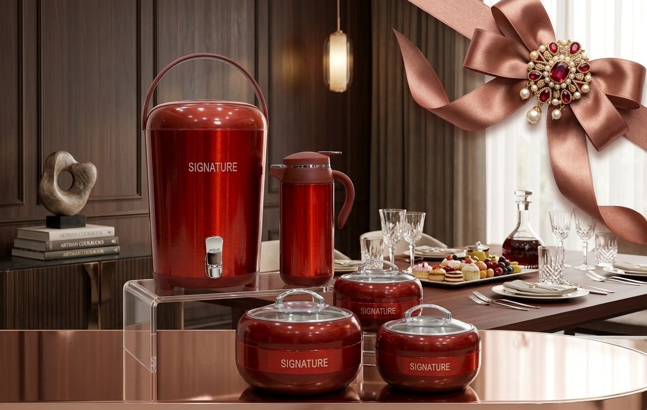Signature 5-Piece Insulated Casserole and Flask Gift Set