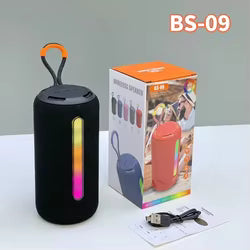 BS-09 Portable Wireless Speaker with RGB Lighting and Integrated Carry Loop