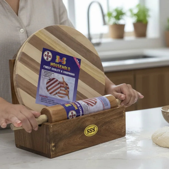 Wooden Chakla Belan Set – Finest Quality Hardwood Roti Make