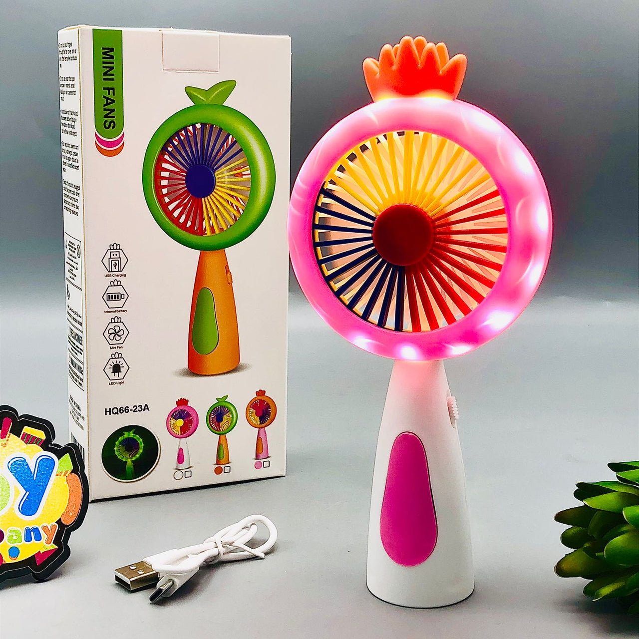 LED Rechargeable Handheld Mini Fan