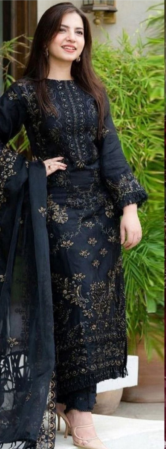Nisa 6137 Premium Airjet Lawn Embroidered 3PC Suit – Luxury Chiffon Dupatta Collection
