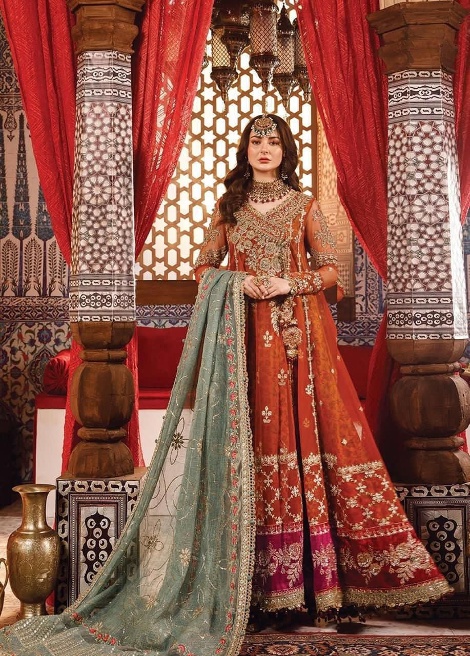 Elegant Net Embroidered Maxi with Satin Silk Trouser