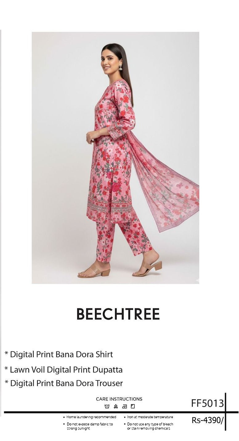 AIRJET BANDORIA LAWN DIGITAL PRINT 3Pc Vol code : 5013