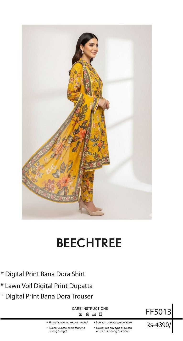 AIRJET BANDORIA LAWN DIGITAL PRINT 3Pc Vol code : 5013