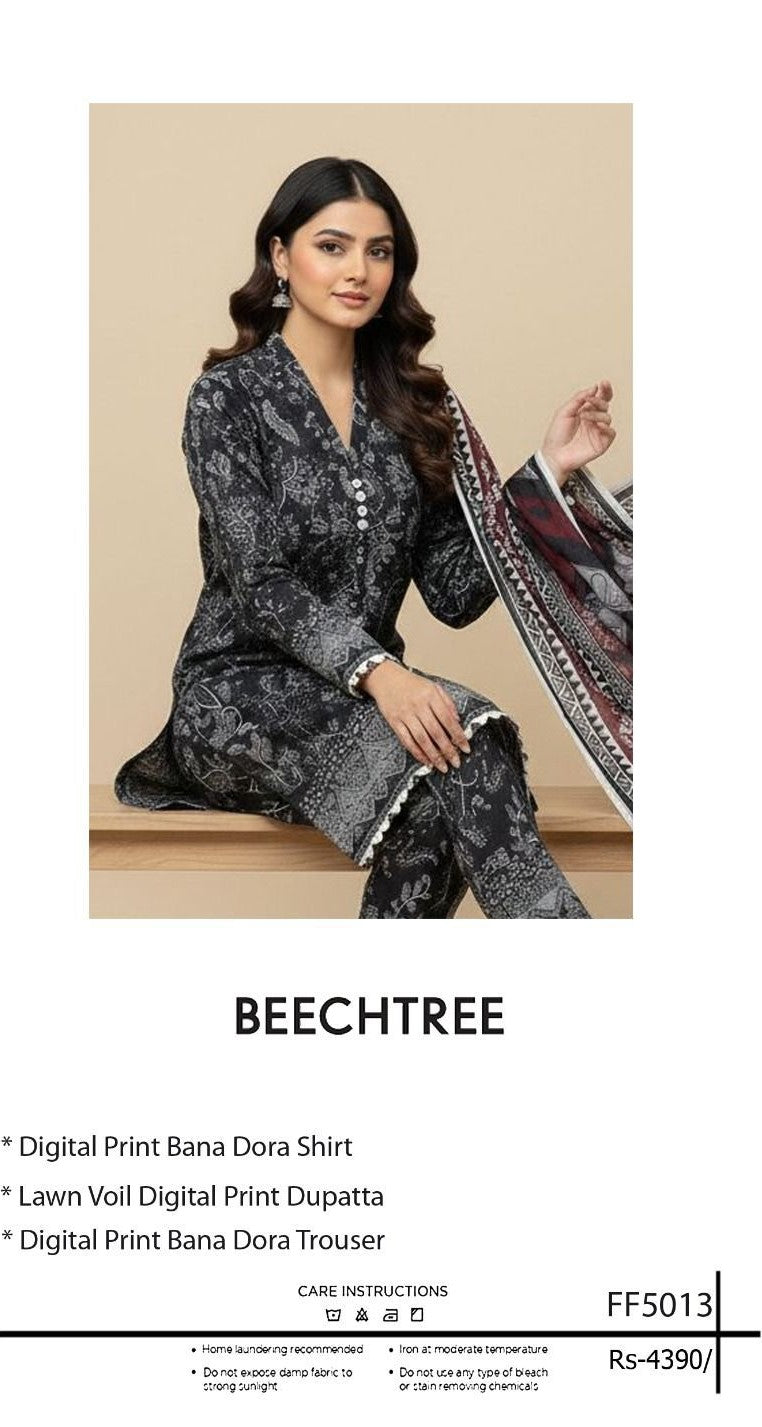 AIRJET BANDORIA LAWN DIGITAL PRINT  3Pc Vol code : 5013
