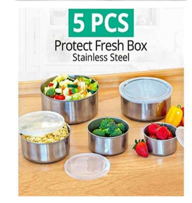 Stainless Steel 5pcs Bowl Set (Box Packing) Premium Quality