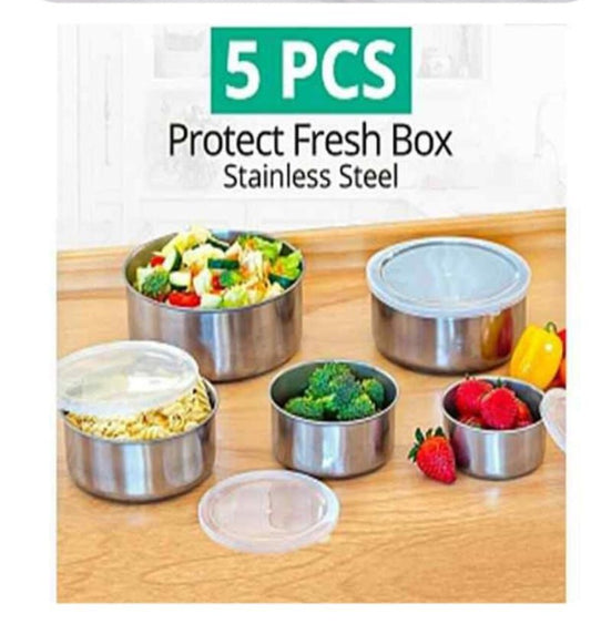 Stainless Steel 5pcs Bowl Set (Box Packing) Premium Quality
