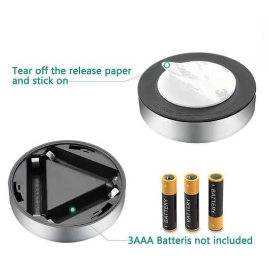 3 LED Battery Powered Wireless Night Light Stick Tap Touch Push Security Closet Cabinet Kitchen Wall Lamp
