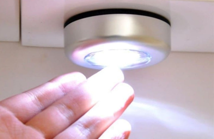 3 LED Battery Powered Wireless Night Light Stick Tap Touch Push Security Closet Cabinet Kitchen Wall Lamp